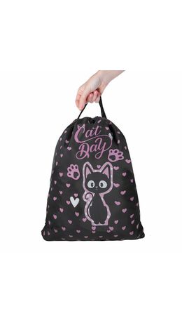 Мешок для обуви BRAUBERG KIDS, с петлей, 42х34 см, "Amazed cat", 271629