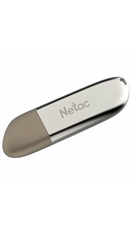 Флеш-диск 64 GB NETAC U352, USB 2.0, металлический корпус, серебристый, NT03U352N-064G-20PN