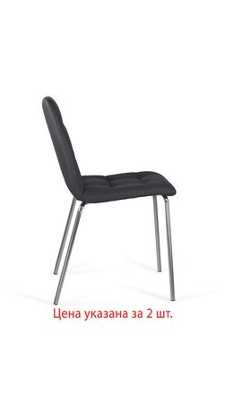 Стулья КОМПЛЕКТ 2 шт. BRABIX "Twins CF-011", хром каркас, экокожа, черный, 532765