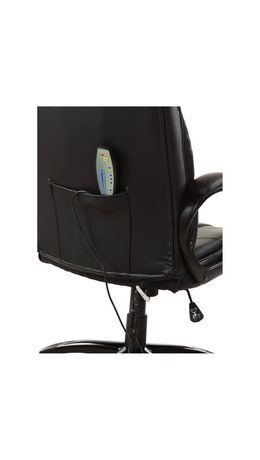 Кресло офисное BRABIX "Bliss MS-004", 6 массажных модулей, экокожа, черное, 532522