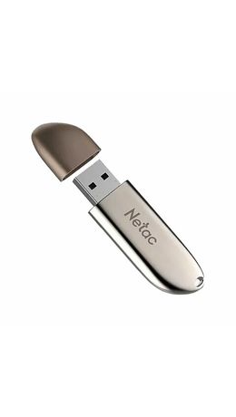 Флеш-диск 64 GB NETAC U352, USB 2.0, металлический корпус, серебристый, NT03U352N-064G-20PN