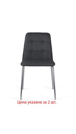 Стулья КОМПЛЕКТ 2 шт. BRABIX "Twins CF-011", хром каркас, экокожа, черный, 532765
