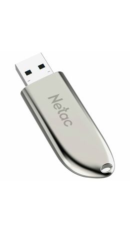 Флеш-диск 64 GB NETAC U352, USB 2.0, металлический корпус, серебристый, NT03U352N-064G-20PN