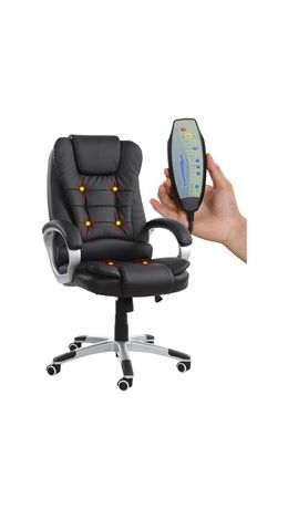 Кресло офисное BRABIX "Comfort MS-003", 6 массажных модулей, экокожа, черное, 532521