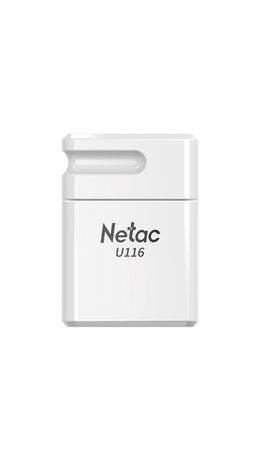 Флеш-диск 16 GB NETAC U116, USB 2.0, белый, NT03U116N-016G-20WH