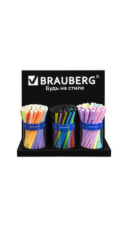 Подставка под ручки и карандаши в тубах BRAUBERG, металл, 3 отделения, 26x30x11 см