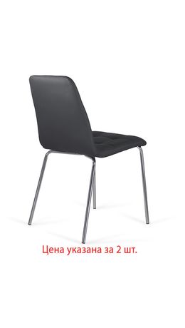 Стулья КОМПЛЕКТ 2 шт. BRABIX "Twins CF-011", хром каркас, экокожа, черный, 532765