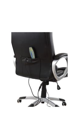 Кресло офисное BRABIX "Comfort MS-003", 6 массажных модулей, экокожа, черное, 532521