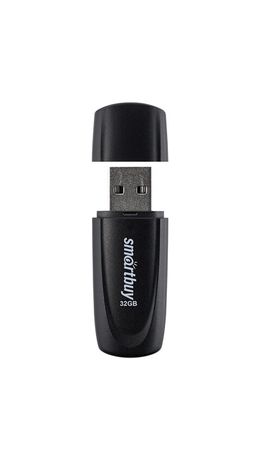 Флеш-диск 32 GB SMARTBUY Scout USB 2.0, черный, SB032GB2SCK