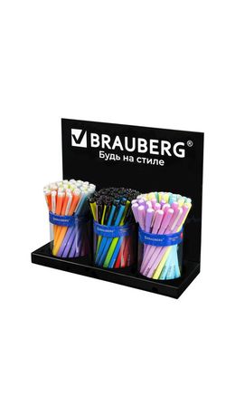 Подставка под ручки и карандаши в тубах BRAUBERG, металл, 3 отделения, 26x30x11 см