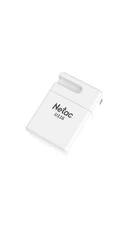 Флеш-диск 64 GB NETAC U116, USB 2.0, белый, NT03U116N-064G-20WH