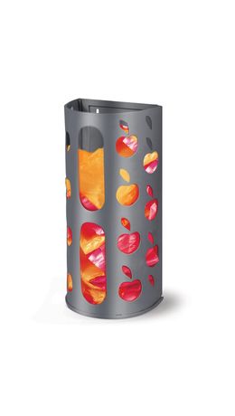 Держатель контейнер корзина APPLE для пакетов, мешков, бахил, 37,5х16х13 см, графит, LAIMA, 608367