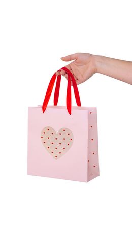 Пакет подарочный 20х20х8 см ЗОЛОТАЯ СКАЗКА "With LOVE", с прозрачным окном, матовая ламинация, 608255