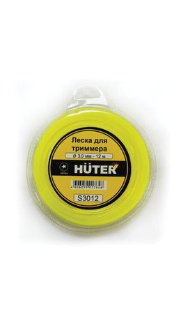 Леска для триммера HUTER S3012, ЗВЕЗДА, 3 мм, 12 м, 71/2/2