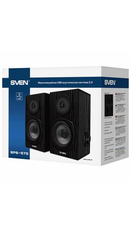 Колонки компьютерные SVEN SPS-575, 2.0, 6 Вт, питание USB, черные, SV-016166