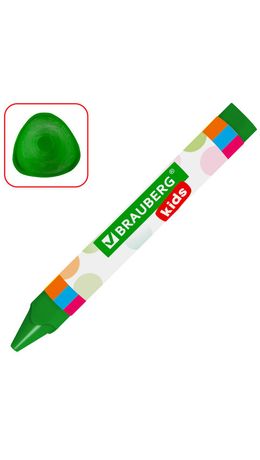 Восковые мелки утолщенные BRAUBERG KIDS, НАБОР 12 цветов, 271695