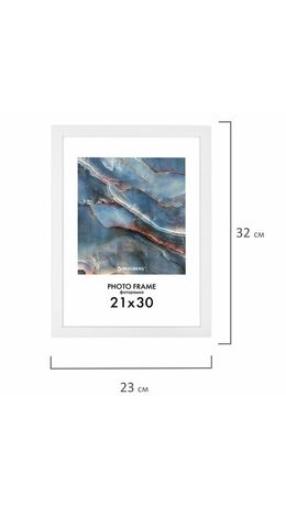 Рамка 21х30 см небьющаяся, КОМПЛЕКТ 4 шт., багет 16 мм, МДФ, BRAUBERG "Basic", белая, 391258