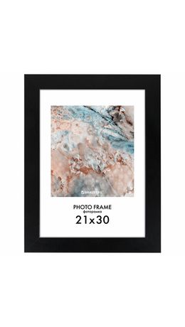 Рамка 21х30 см небьющаяся, КОМПЛЕКТ 3 шт., багет 29 мм, МДФ, BRAUBERG "Basic", черная, 391261