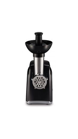 Мясорубка MOULINEX ME105830, 1400 Вт, производительность 1,7 кг/мин, 2 насадки, реверс, пластик, черная, 1510001079