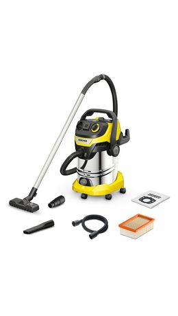 Пылесос хозяйственный KARCHER WD 6 PS, мусоросборник 30 л, мощность 1300 Вт, желтый, 1.628-360.0