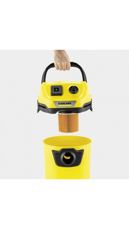 Пылесос хозяйственный KARCHER WD 3 P, мусоросборник 17 л, мощность 1000 Вт, желтый, 1.628-170.0