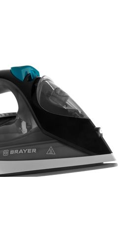 Утюг BRAYER BR4008, 2400 Вт, керамическое покрытие, автоотключение, самоочистка, антикапля, серый