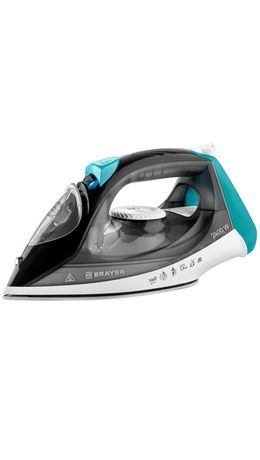 Утюг BRAYER BR4008, 2400 Вт, керамическое покрытие, автоотключение, самоочистка, антикапля, серый