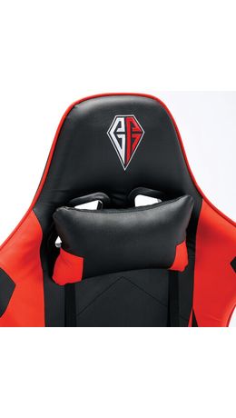 Кресло компьютерное BRABIX "Hunter GM-130", две подушки, экокожа, черное/красное, 532797