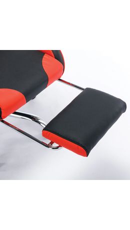 Кресло компьютерное BRABIX "Dexter GM-135", подножка, две подушки, экокожа, черное/красное, 532799