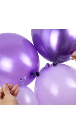 Шары воздушные НАБОР ДЛЯ ДЕКОРА "Мечта", 100 шаров, сиреневый/белый/золото, BRAUBERG KIDS, 591897
