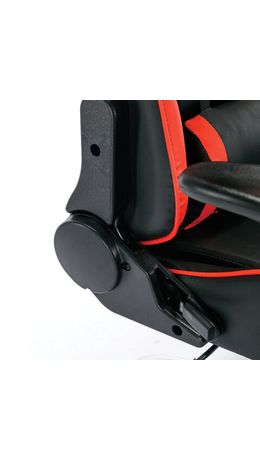 Кресло компьютерное BRABIX "Hunter GM-130", две подушки, экокожа, черное/красное, 532797