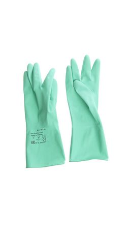 Перчатки латексные КЩС, прочные, хлопковое напыление, размер 9,5-10 XL, очень большой, зеленые, HQ Profiline, 73589