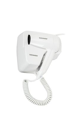 Фен для волос настенный SONNEN HD-2101 ULTRA PLUS, 1300 Вт, 2 скорости, белый, 608481