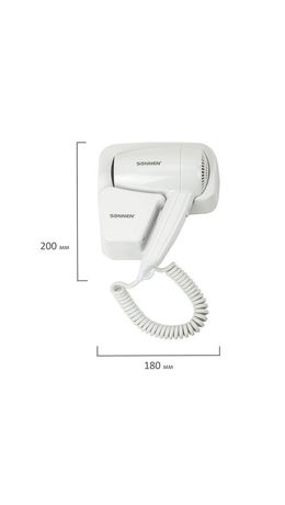 Фен для волос настенный SONNEN HD-2101 ULTRA PLUS, 1300 Вт, 2 скорости, белый, 608481