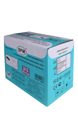 Иглы-бабочки для вливания в малые вены SFM 0,55 х 19 - 24G, КОМПЛЕКТ 100 штук, LUER