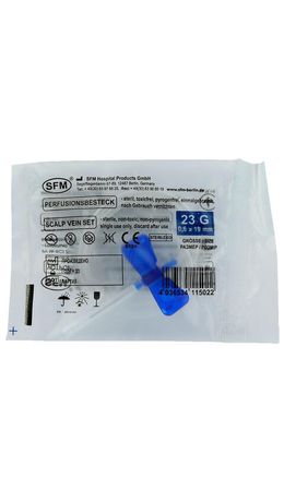 Иглы-бабочки для вливания в малые вены SFM 0,6 х 19 - 23G, КОМПЛЕКТ 100 штук, LUER