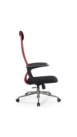 Кресло офисное BRABIX PREMIUM "Ultimate EX-801" хром, плотная двойная сетка Х2, черное/красное, 532921