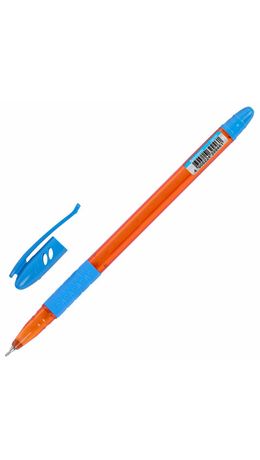 Ручка шариковая масляная с грипом BRAUBERG GLASSY SKY BLUE, СВЕТЛО-СИНЯЯ, узел 0,7 мм, линия письма 0,35 мм, 144107