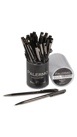 Ручка шариковая BRUNO VISCONTI "Palermo", черный стальной корпус, 0,7 мм, синяя, 20-0250/20