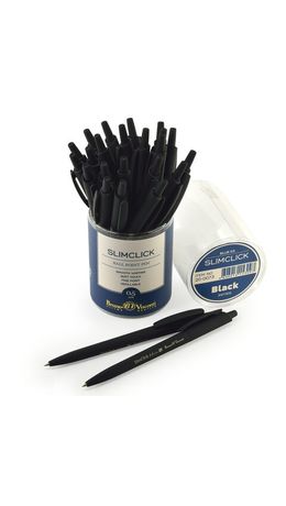 Ручка шариковая автоматическая BRUNO VISCONTI "SlimClick Black", синяя, черный корпус, 0,5 мм, 20-0073