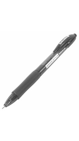 Ручка шариковая автоматическая с грипом BRAUBERG OFFICE STYLE, ЧЕРНАЯ, узел 0,7 мм, линия 0,35 мм, тонированный корпус, 144212