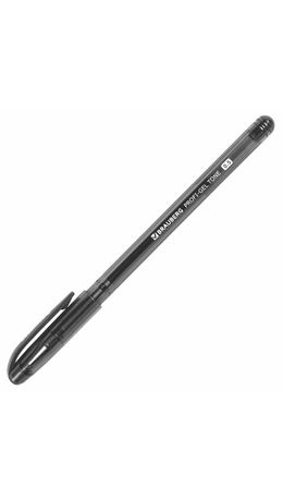 Ручка гелевая BRAUBERG "Profi-Gel TONE", ЧЕРНАЯ, линия письма 0,4 мм, стандартный наконечник 0,5 мм, тонированный корпус, 144127