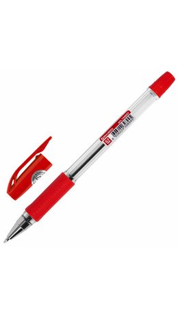 Ручка шариковая BRAUBERG "BP-GT", КРАСНАЯ, корпус прозрачный, евронаконечник 0,7 мм, линия письма 0,35 мм, 144007