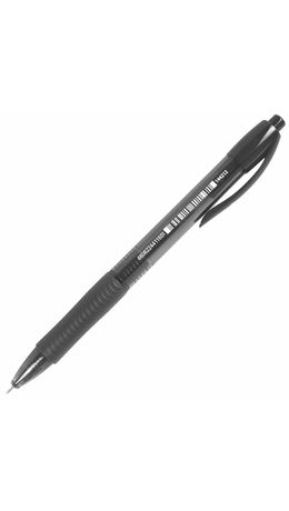 Ручка шариковая автоматическая с грипом BRAUBERG OFFICE STYLE, ЧЕРНАЯ, узел 0,7 мм, линия 0,35 мм, тонированный корпус, 144212