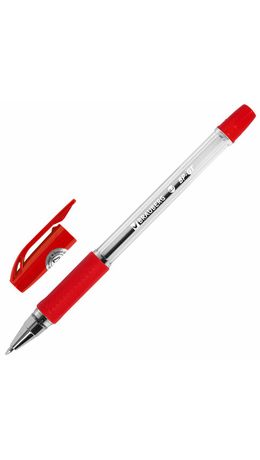 Ручка шариковая BRAUBERG "BP-GT", КРАСНАЯ, корпус прозрачный, евронаконечник 0,7 мм, линия письма 0,35 мм, 144007