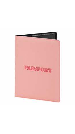 Обложка для паспорта, мягкий полиуретан, "PASSPORT", нежно-розовая, STAFF, 238403