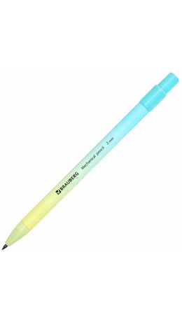 Карандаш механический цанговый 2 мм, BRAUBERG GRADE PASTEL, HB, встроенная точилка, корпус ассорти, 181961