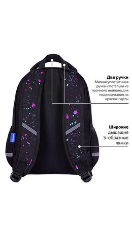 Рюкзак BRAUBERG OPTIMA, 2 отделения, с брелоком, "Butterfly catcher", СВЕТЯЩИЙСЯ, 36х27х18 см, 272097
