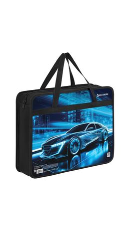 Папка на молнии с ручками BRAUBERG А4, 1 отделение, пластик, 80 мм, "Night driver", 272169