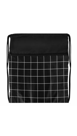 Мешок для обуви BRAUBERG БОЛЬШОЙ, с ручкой, карман на молнии, сетка, 49х41 см, "Checkered", 272404